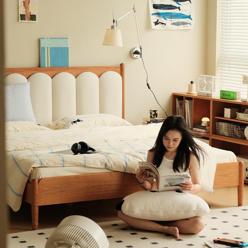 星木诺/日和床/日式实木床樱桃木简约家具1.5单人1.8米主卧双人床