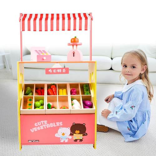 儿童蔬菜水果摊小卖部过家家玩具宝宝早教女孩男孩子模仿地摊售卖