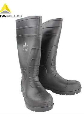 代尔塔301407耐酸碱PVC高帮防滑雨靴防砸劳保鞋防护靴耐油防水