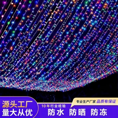 太阳能LED满天星小彩灯闪灯串灯户外防水挂树上氛围七彩灯装饰灯
