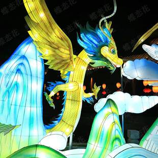 新年龙年彩灯造型 2024春节习俗大型节日灯会 网红飞龙花灯制作