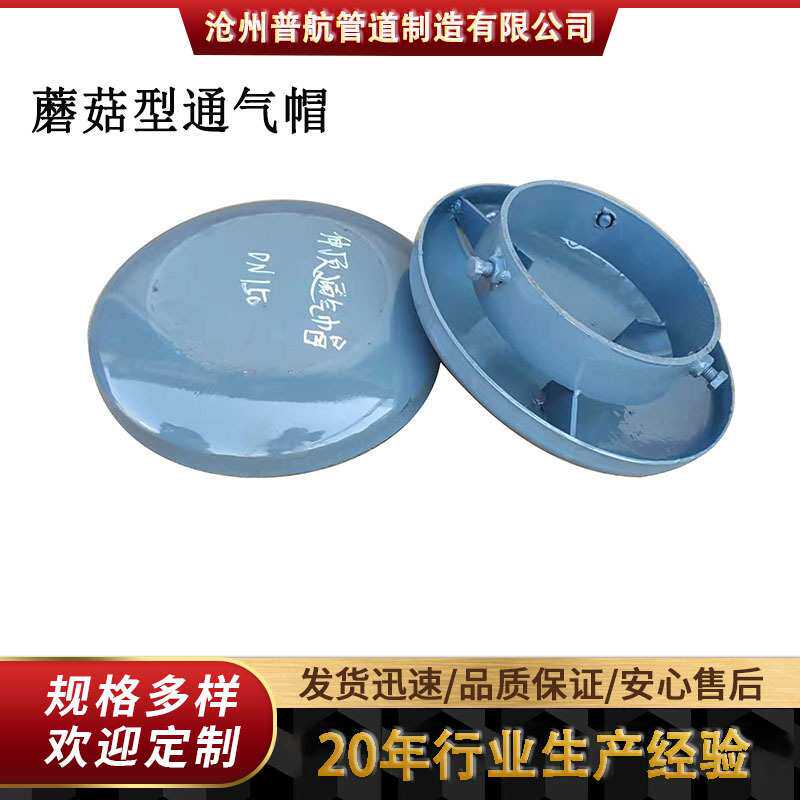 Q235B碳钢材质DN100伸顶式(蘑菇型)通气帽 普航厂家支持定制