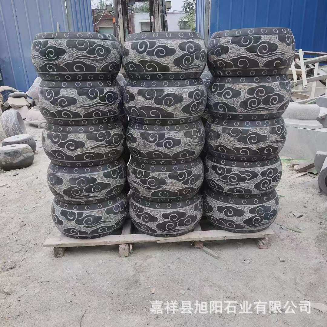 石雕青石柱墩石门口柱脚石家用仿古柱子柱顶石底座厂家 柱墩石