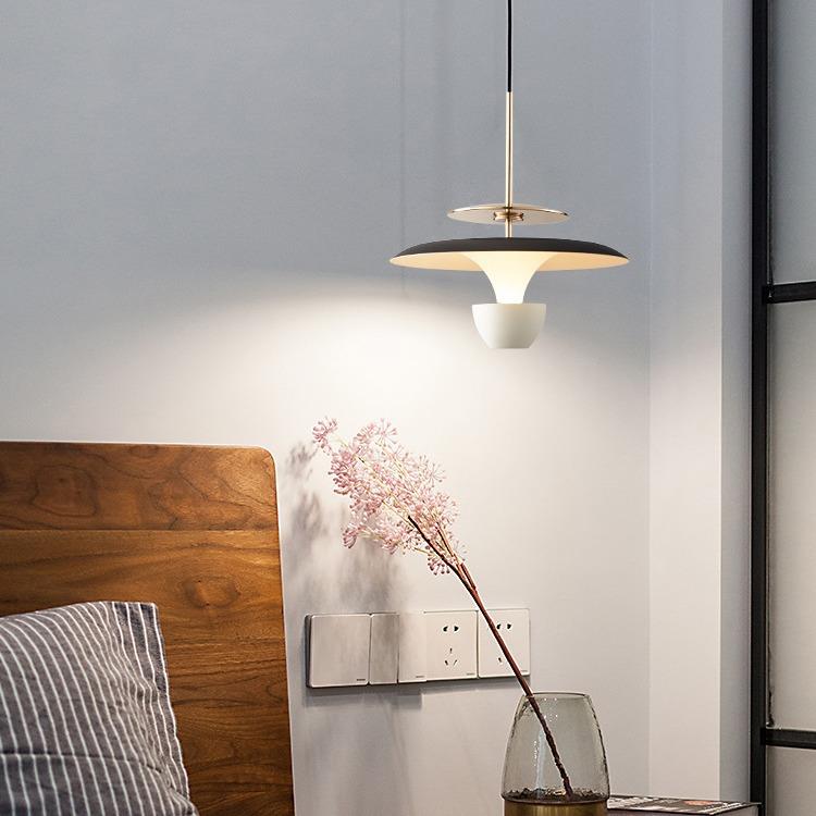 床头吊灯现代简约极简吧台升降小吊灯轻奢卧室浪漫创意蘑菇餐厅灯