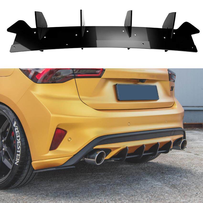 适用福特福克斯Focus ST MK4 2018-2021后唇扰流板后刀锋外饰改装