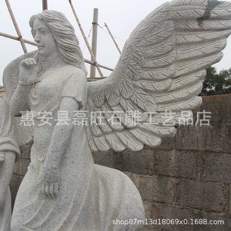 厂家雕刻欧式人物石雕天使雕像广场景区创意摆件花岗岩石头工艺品