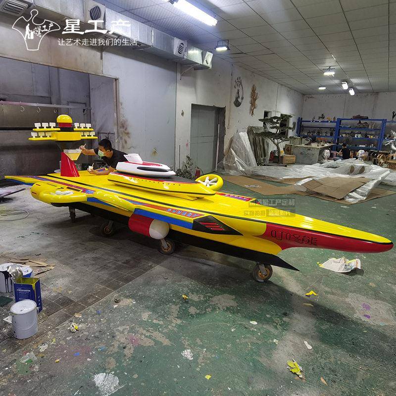 航母模型玻璃钢创意雕塑厂家制作美陈软装树脂售楼处抽象雕塑摆件
