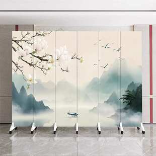 新中式屏风隔断客厅办公室可折叠移动简约卧室遮挡屏风入户正对门
