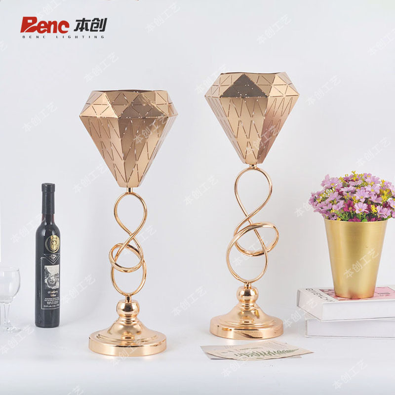 创意欧式金属花瓶婚礼桌摆花器家居客厅餐桌插花装饰摆件热销花架