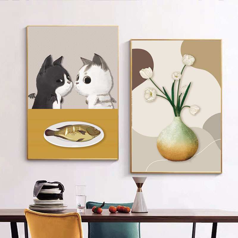 装饰画北欧风玄关挂画客厅背景组合壁画 水晶画轻奢风组合画