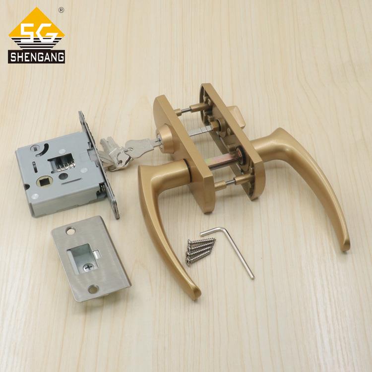 单舌门锁室内门静音把手锁机械锁门把手锁日式静音门锁