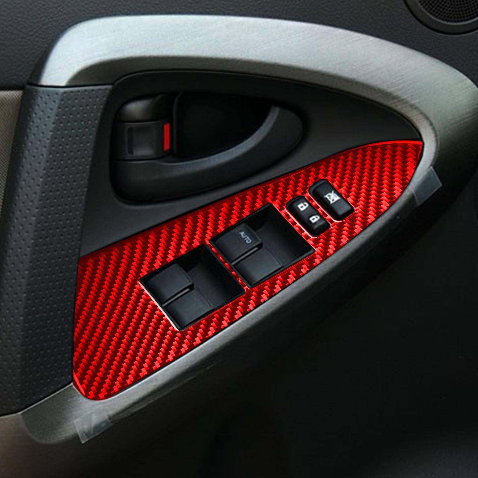 适用丰田06-13款老RAV4碳纤维车窗升降面板装饰贴车内饰改装配件