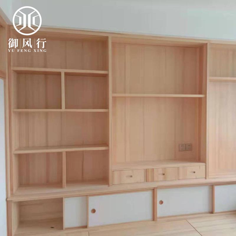 竖立承重方格子套装矮柜店面樟子松书柜储物柜简易厚杂志架自粘