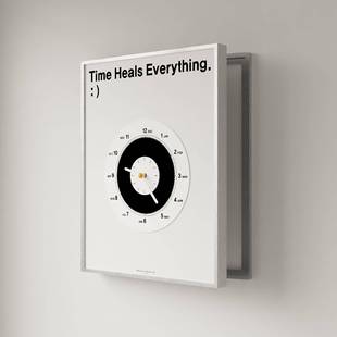 电表箱装饰画带钟表高级电表箱遮挡时钟免打孔静音装饰钟玄关挂画