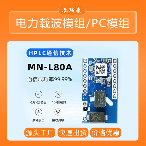 PLC模组MN-L80A PLC-IoT电力载波通信模组外置LD信号器灵敏度高