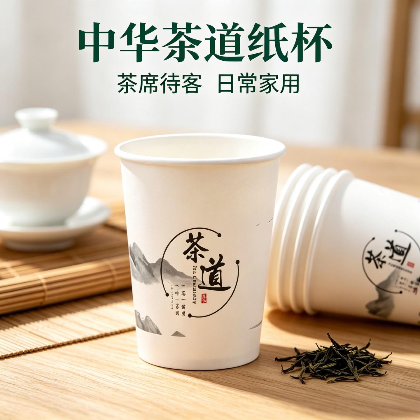 加厚款冷热两用一次性纸杯食品级防漏咖啡家用待客一次性饮水杯子