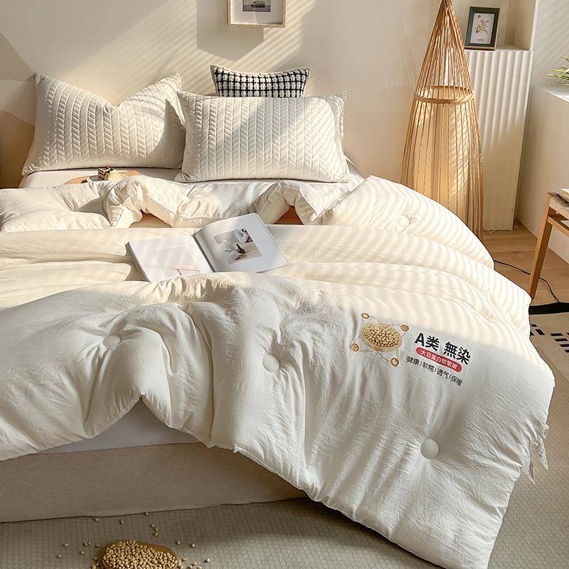 【折扣价】A类無染水洗棉磨毛被子春秋被加厚冬被单双人原棉大豆
