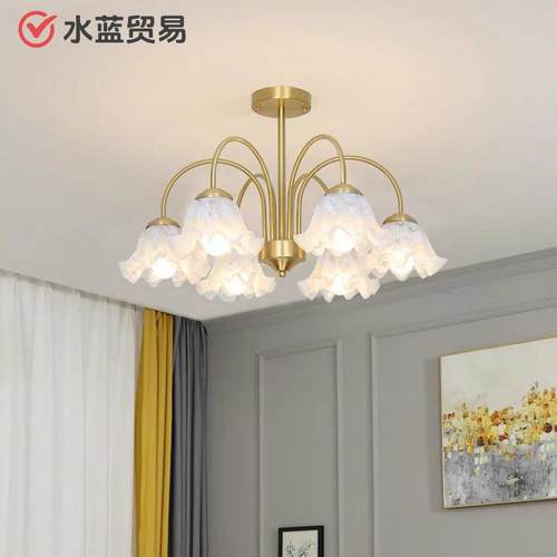 奶油风客厅吊灯法式田园卧室餐厅灯现代简约温馨浪漫led大厅灯具