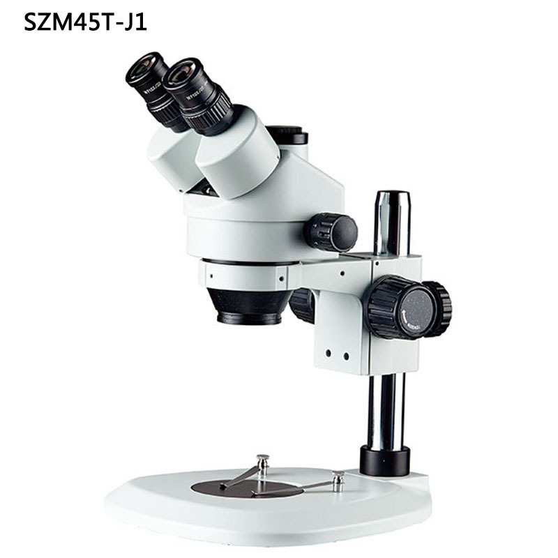 SZM45T-J1三目视频显微镜7-45倍14-90倍扇形立柱底座同步连续变倍