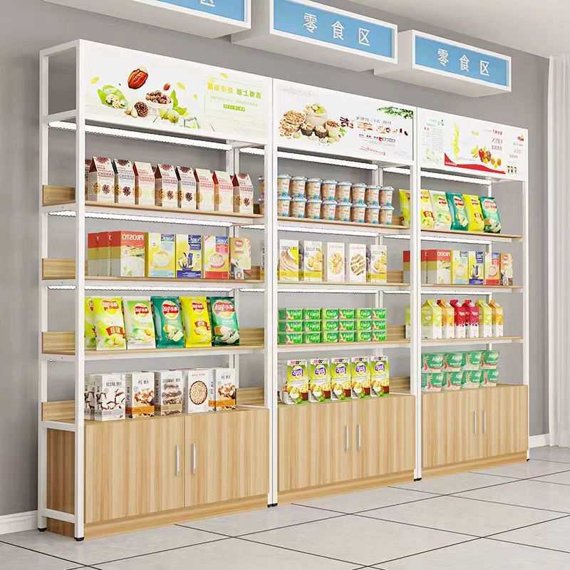 超市货架 进口零食展示架 便利店商店小卖部双面货柜展示柜