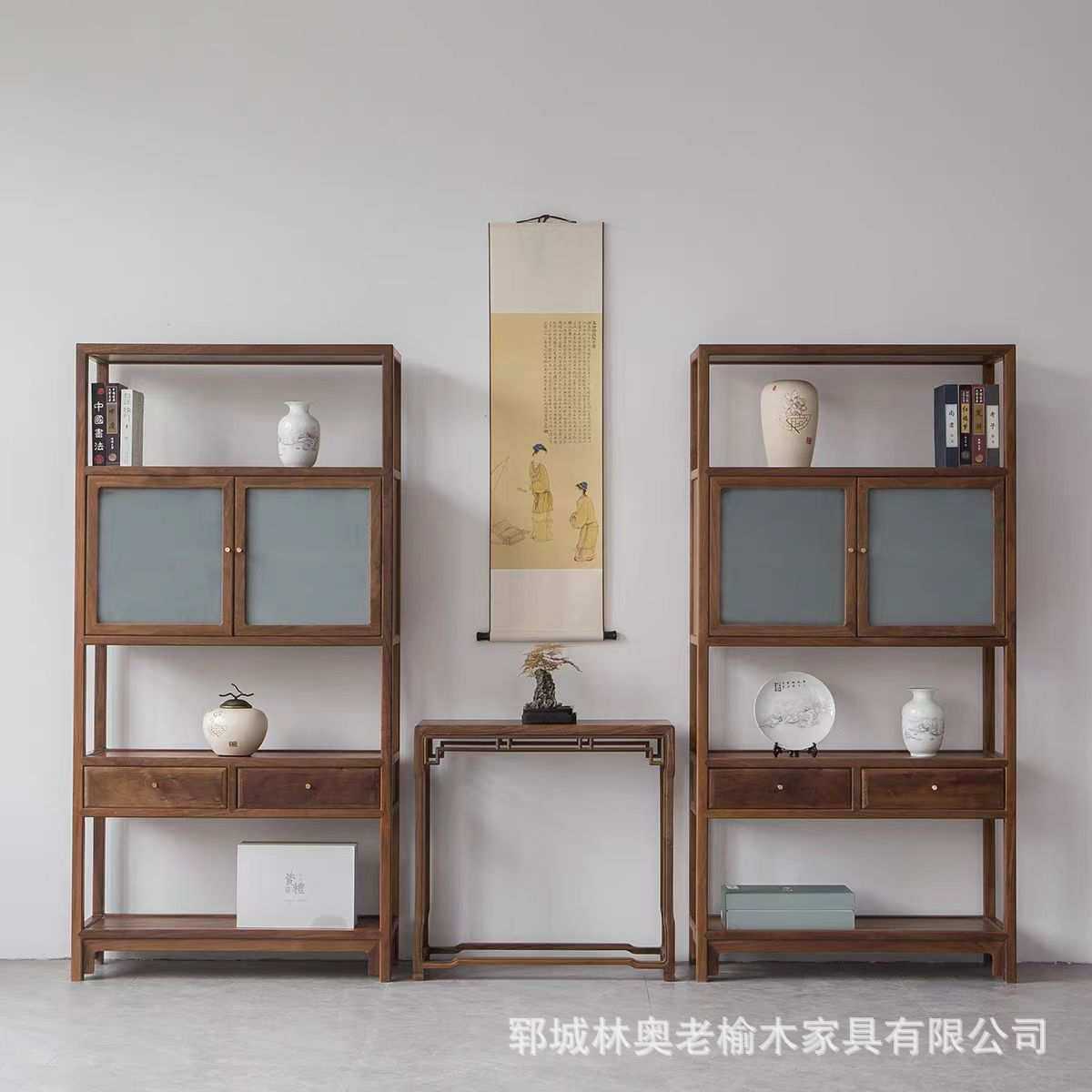 老榆木博古架客厅靠墙茶叶展示架中式玻璃柜收纳架玄关隔断置物架,模玩/动漫/周边/娃圈三坑/桌游,模型制作工具/辅料耗材,淘宝优惠券,粉丝福利购,淘宝优惠卷