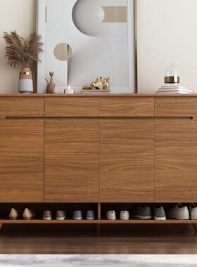 3l北欧鞋柜家用实木条中式大容量简约门口门厅柜多功能玄关储物柜