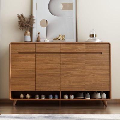 3l北欧鞋柜家用实木条中式大容量简约门口门厅柜多功能玄关储物柜