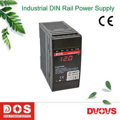 直流220V输入100W导轨式开关电源两路输出DC5V3A和12V5A电压数显