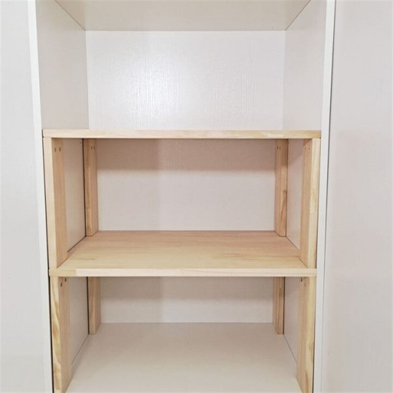 9JQS定 制衣柜柜子内分层衣帽整理隔板书架收纳免打孔置物架实木