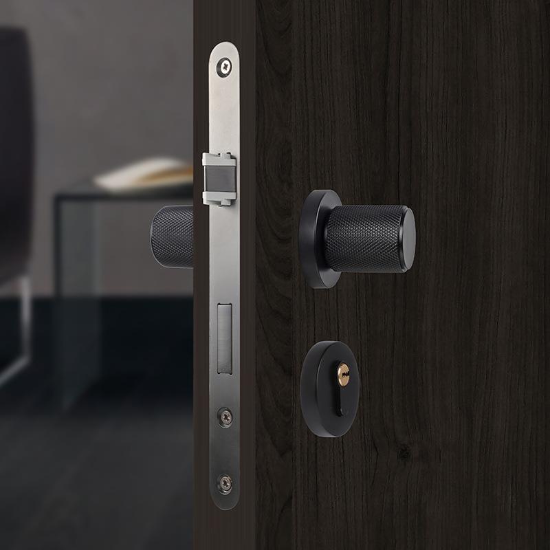 双面分体锁带钥匙卧室内静音隐形儿童锁具门把手斜舌木门整套门锁