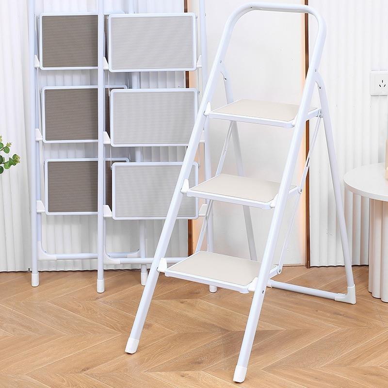 家用折叠人字梯伸缩简约加宽加厚家用梯花架置物多功能3步梯椅