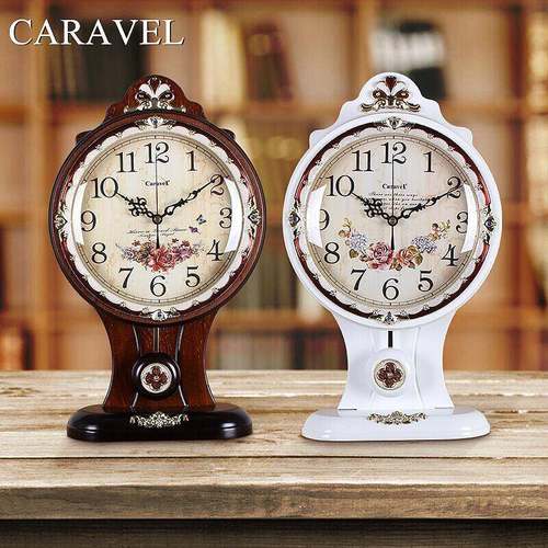 欧式复古台钟客厅座钟床头时尚静音钟表艺术创意石英钟