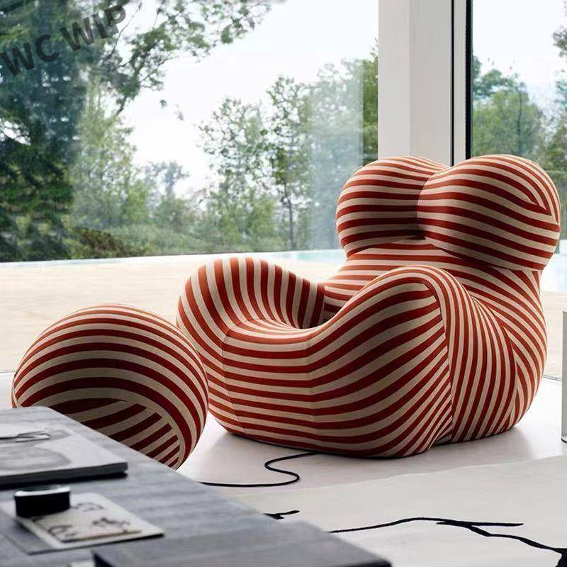 妈妈沙发怀抱布艺休闲单人沙发椅客厅意式极简l3y