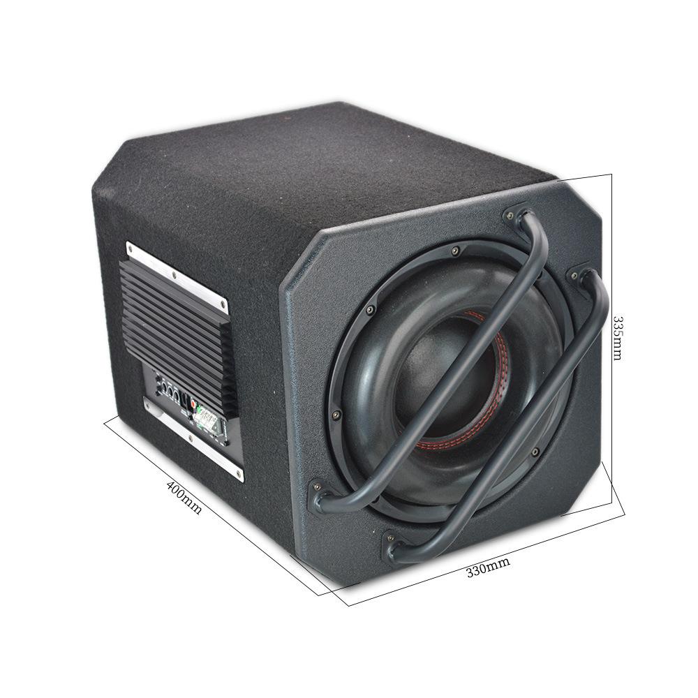 车载音响改装大功率1200W方形12V有源超重10寸汽车低音炮