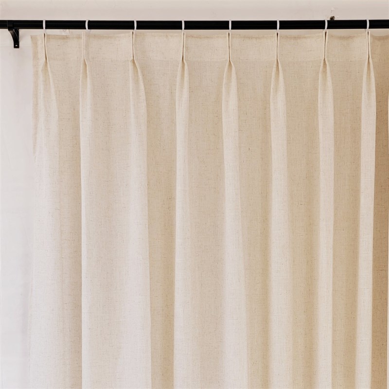 可定制韩式褶皱2倍2.5倍半遮光窗帘透光不透人遮光帘原色亚麻纱帘