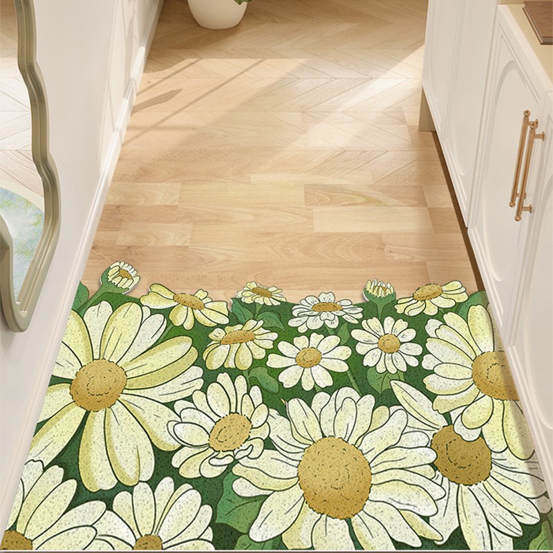 簇锦团花入户门地垫门口垫子家用进门除尘耐脏丝圈脚垫防滑蹭土垫