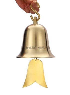 超大加大号黄铜钟纯铜挂钟寺庙摆件巨超响声大老式圆口铃铛挂件坠