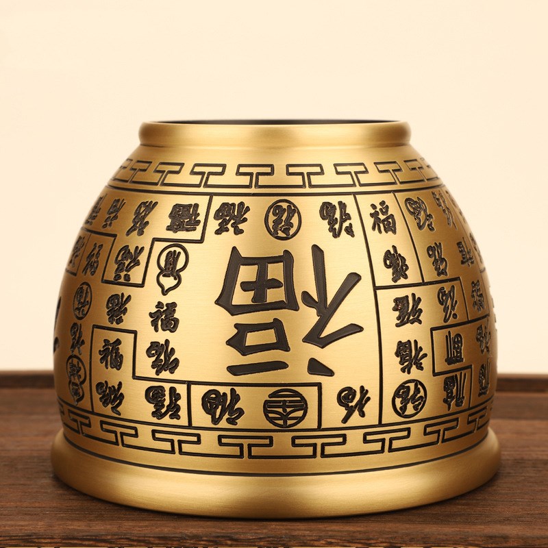 全铜百福缸摆件聚宝盆铜炉聚财纳福家居客厅办公室店铺装饰工艺品