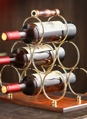 创意红酒架摆件实木葡萄酒架倒挂红酒杯架家用客厅欧式酒柜展示架