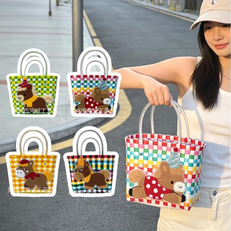 马年大容量卡通手工编织包礼品袋
