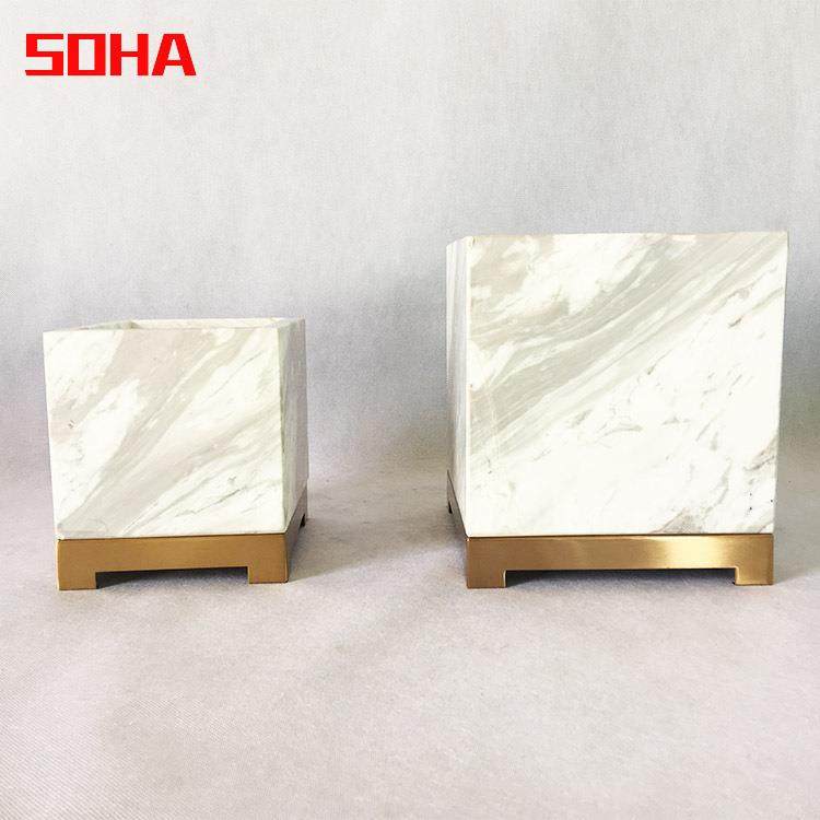 欧式简约大理石白色花瓶摆件室内金属正方形花架花器样板间软装饰,纺织面料/辅料/配套,纺织机械配件,淘宝优惠券,粉丝福利购,淘宝优惠卷