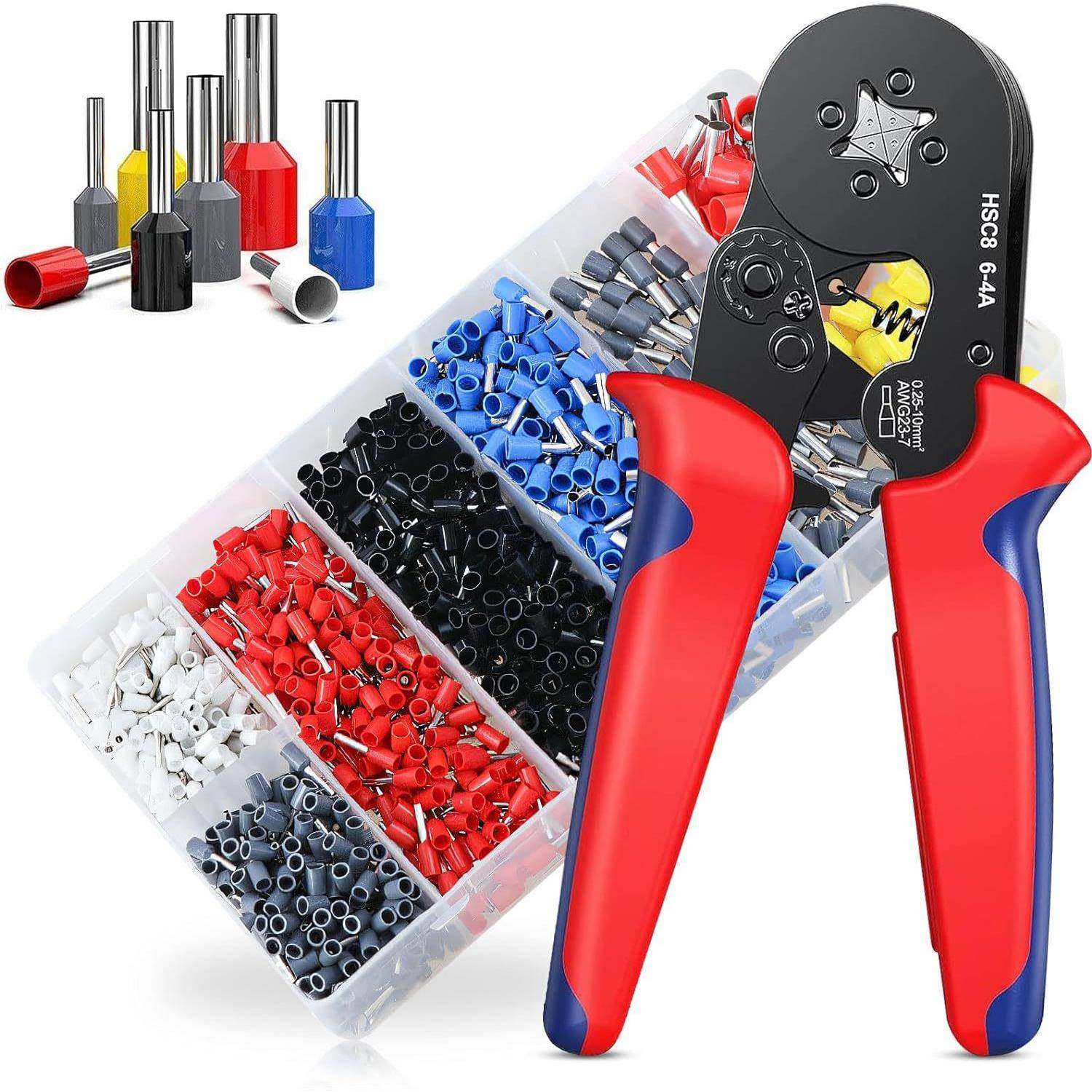 1251pcs盒装预绝缘VE冷压管型接线端子头/带HSC8压线钳,纺织面料/辅料/配套,纺织机械配件,淘宝优惠券,粉丝福利购,淘宝优惠卷