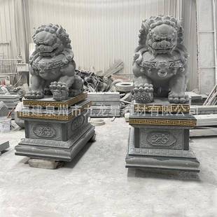 石雕狮子一对汉白玉青石天然石材石狮子石雕摆件一对石镇宅看门