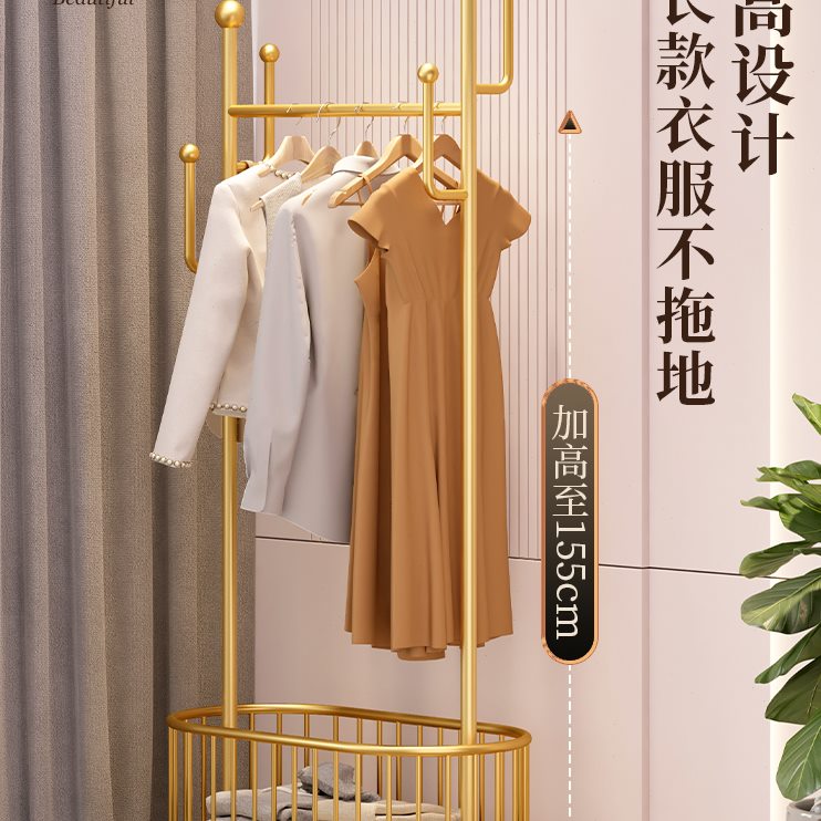 移动简易轻奢简约现代挂衣架收纳北欧卧室衣帽架家用客厅衣架落地