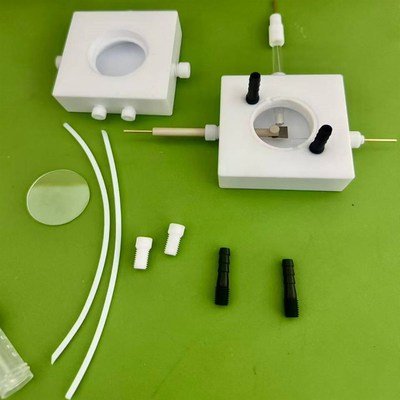 10ml 原位拉曼电解池 四氟电解槽 带37mm石英光窗电极夹型 可定做