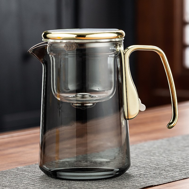 2025新款飘逸杯泡茶壶茶水分离杯耐热磁吸合金把手过滤冲茶器茶具