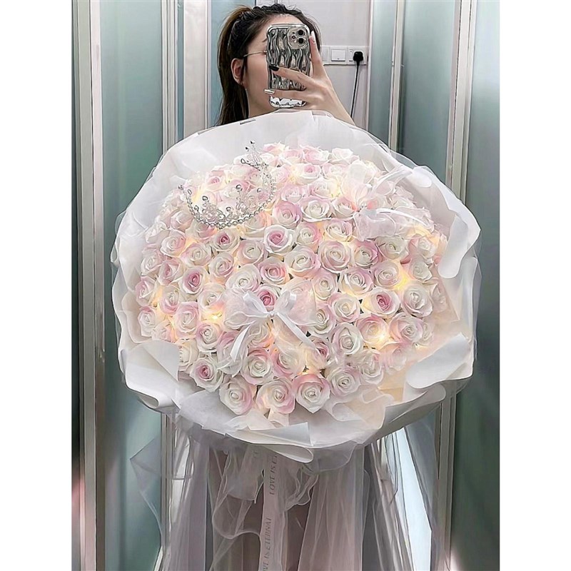 99朵永生花玫瑰花束仿真香皂花高级感送闺蜜女朋友情人节生日礼