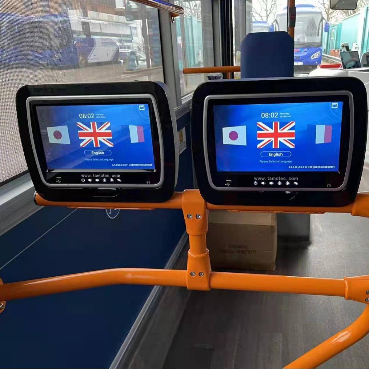 10.1寸旅游巴士车载娱乐系统可线上更新系统内容连接LCD电子站台