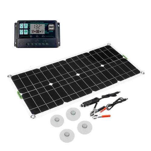 IP：100W18V电池板USB直流单晶太阳能充电器汽车RV船充电器快充