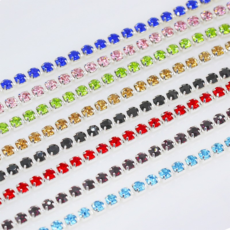 1Yard 10Yards/Roll SS6-SS18 Shiny Crystal Rhinestone Chain S